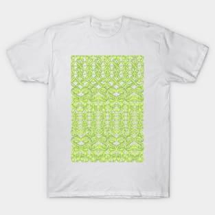 Ikat Lace in Lime Green on Grey T-Shirt